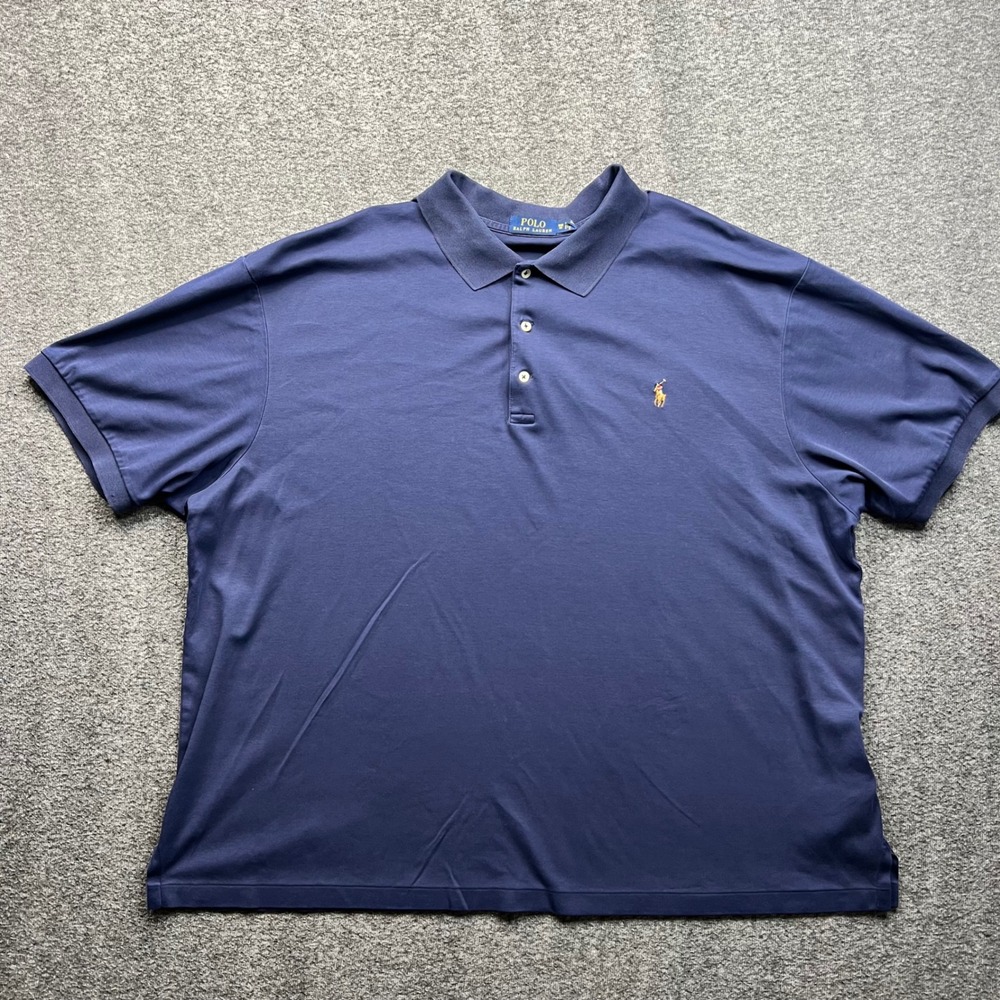 Polo Ralph Lauren Polo Shirt Mens 3XB Blue Short‎ Sleeve Cotton Pony Logo